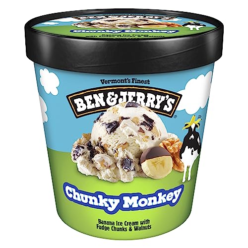 Ben & Jerry's Chunky Monkey Banana Ice Cream Pint Non-GMO 16 oz