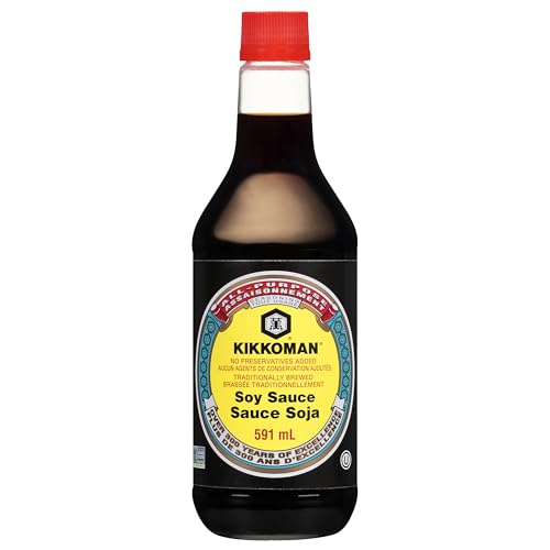 Kikkoman Soy Sauce – Traditionally Brewed, Healthy and Authentic, Gluten-Free, Pleasant Smell, Ideal for Seasoning Different Cuisines – 20 Oz, Pack of 1