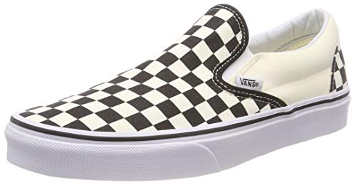 Vans Slip On Unisex Sneakers, Checkerboard Black/Off White, 11.5 US Women/10 US Men