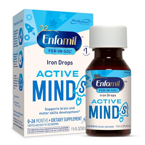 Enfamil Fer-In-Sol Iron Supplement Drops for Infants & Toddlers, Supports Brain Development, 50 mL Dropper Bottle