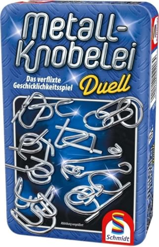 (-37%) Schmidt Spiele 51206 Metall-Knobelei Duell, Reisespiel, Blau