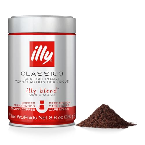 illy Classico Espresso Ground Coffee, Medium Roast, 8.8 oz