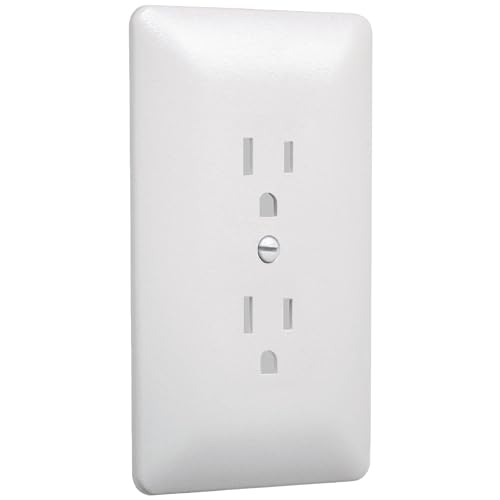 Taymac 2000W Masque 2000 1-Gang Decorator Style Wallplate, Paintable Duplex Outlet Cover, White (1-Pack)