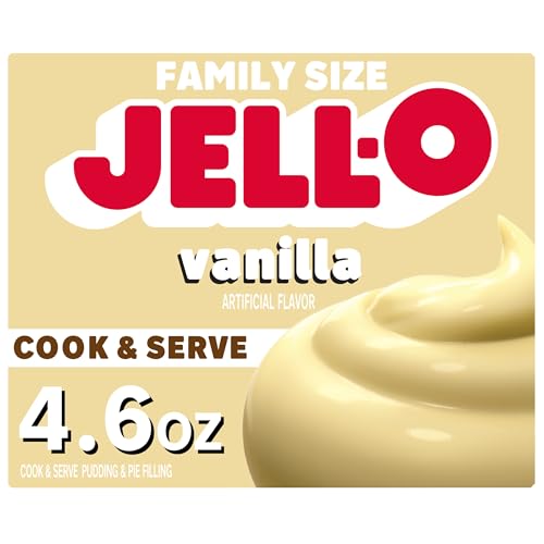 Jell-O Cook & Serve Vanilla Pudding & Pie Filling Mix, 4.6 oz Box