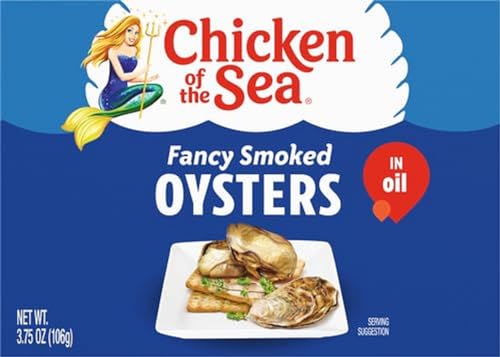 Chicken of the Sea Smoked Oysters in Oil, 3.75 oz. Can (Pack of 1), Canned Oysters, Great for Recipes