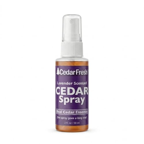 Household Essentials CedarFresh 84802 Cedar Power Spray with Lavender Essence Scent | Protects Closets | Restores Scent to Cedar Wood Accessories | 2 fl. oz., Purple
