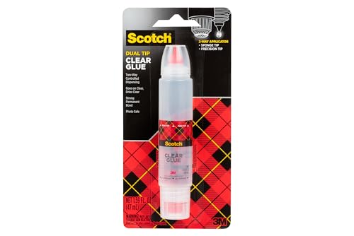 Scotch Clear Glue in 2-Way Applicator, 1.6 oz, Photo Safe and Non-Toxic, 1-Pack