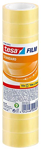🔥 STARKER PREIS (-48%) tesa tesafilm standard - Transparentes Multifunktions-Klebeband für Heim- Schul- und Büroanwendungen - 10 m x 15 mm - 10er Pack