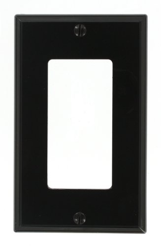 Leviton 80401-NE 1-Gang Decora/GFCI Device Wallplate, Standard Size, Thermoplastic Nylon, Device Mount, Black