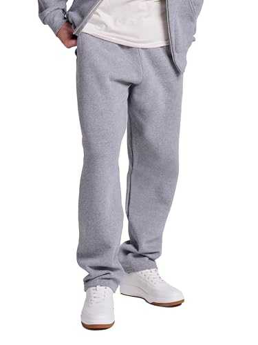 Russell Athletic Calça de moletom masculina Dri Power de lã aberta com bolsos, ajuste relaxado, absorção de umidade, Oxford, GG