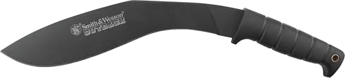 Smith & Wesson Outback SWBH 17in Full Tang Kukri with an 11.9in Stainless Steel Blade and Rubber Handle for Outdoor, Tactical, Survival and EDC