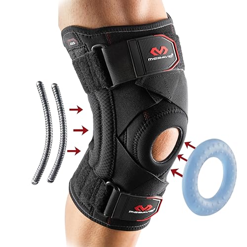 McDavid Knee Brace Support with Side Stays, Compression Knee Sleeve & Cross Straps for Patellar Tendon Support, Tendonitis, Arthritis Pain Relief, Recovery, Knee Brace for Men and Women