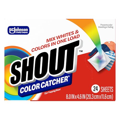 Shout Color Catcher Sheets for Laundry, Allow Mixed Washes, Prevent Color Runs and Maintain Original Clothing, 24 Count - Pack of 1
