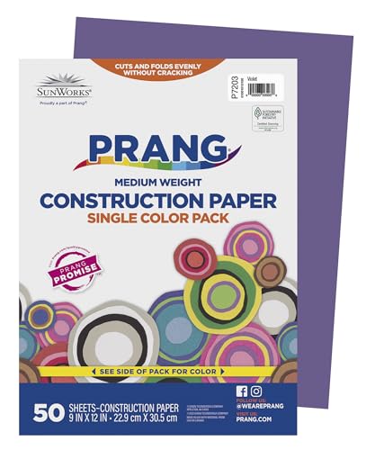 Prang (Formerly SunWorks) Construction Paper, Violet, 9" x 12", 50 Sheets