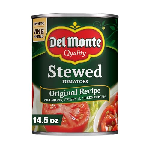 DEL MONTE Original Recipe Stewed Tomatoes with Onions, Celery & Green Peppers, Canned Tomatoes, 14.5 oz Can