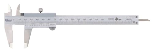 Mitutoyo 530-101 Vernier Calipers, Stainless Steel, for Inside, Outside, Depth and Step Measurements, Metric, 0"/0mm-150mm Range, +/-0.05mm Accuracy, 0.05mm Resolution, 40mm Jaw Depth