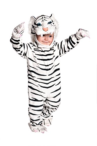 Underwraps Baby's Tiger Costume Jumpsuit, White, X-Large (4-6 Yrs)