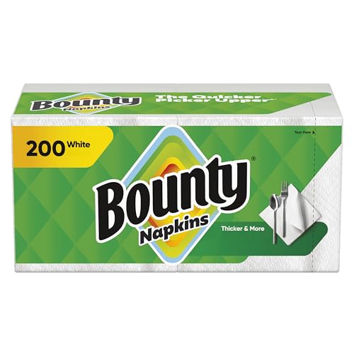 Bounty Quilted Napkins 1-Ply 12 1/10 x 12 White 200/Pack (96595PK)