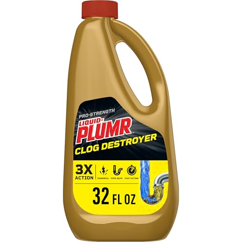 Liquid-Plumr Pro-Strength Clog Destroyer, Liquid Drain Cleaner, 32 Fluid Ounces (Package May Vary)