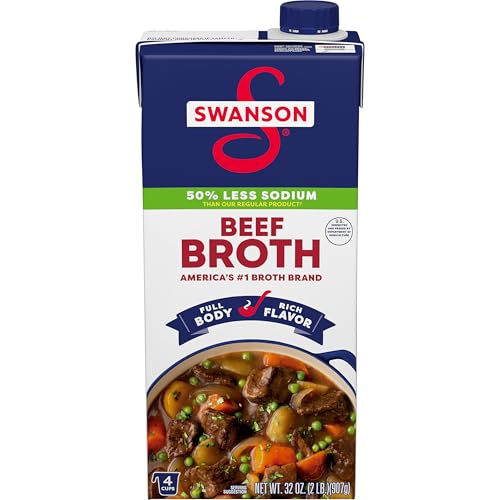 Swanson Lower Sodium Beef Broth, 32 oz Carton