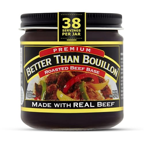 Better Than Bouillon Premium Roasted Beef Base, Made with Seasoned Roasted Beef, Blendable Base for Added Flavor, 38 Servings Per Jar, 8 OZ Jar (Single)