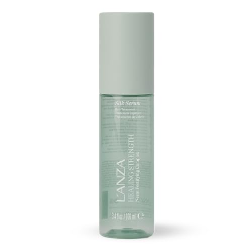 L'ANZA Healing Strength Neem Plant Silk Hair Serum, Neem Oil Anti Frizz Damaged Hair Treatment, Nourishes, Strengthens, Boosts Shine, and Prevents Breakage From Split Ends, New Bottle (3.4 Fl Oz)