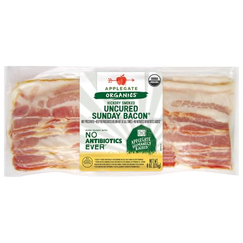 Applegate Farms Organic Hickory Smoked Uncured Sunday Bacon, 8 OZ