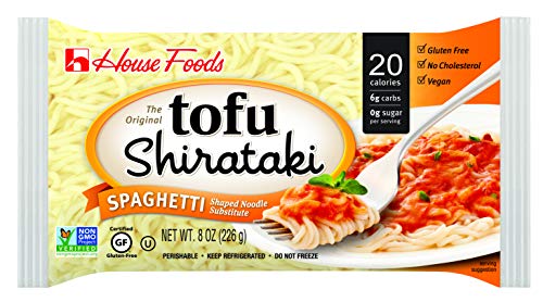House Foods Tofu Shirataki Spaghetti Shaped Noodle, Gluten Free, Non GMO, 8 Ounces (Pack Of 12)