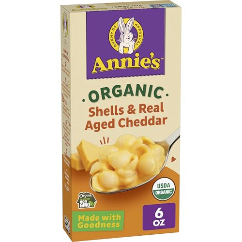 Annie’s Shells Real Aged Cheddar Organic Mac and Cheese Dinner with Organic Pasta, 6 OZ