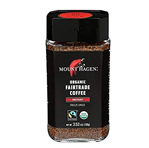 Mount Hagen 3.53oz Organic Freeze Dried Instant Coffee | Eco-friendly, Fair-Trade Coffee Made From Organic Medium Roast Arabica Beans [3.53oz Jar]