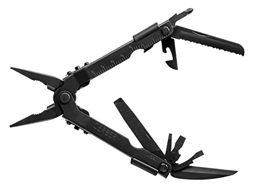 Gerber Gear Multi-Plier 600 - 14-in-1 Multitool with Sheath, Needlenose Pliers, Screwdriver, Serrated Knife, Wire Crimper, Bottle Opener, Can Opener & More - Made in USA - Black with Sheath
