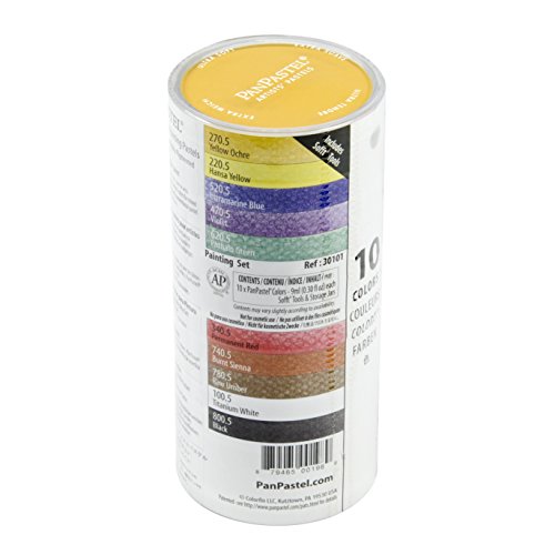 PanPastel Artist Pastels by GOLDEN, Painting Set, 10 Color, Professional Artist Pastels, Unique Pan Format (cake-like)