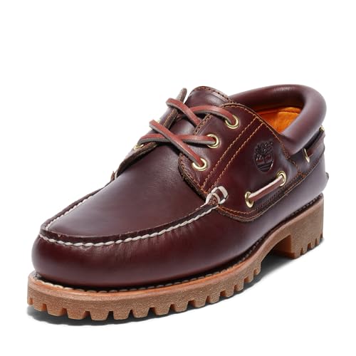 Timberland Men's 50009 Authentics 3-Eye Classic Lug Boat Shoe, Burgundy/Brown,11 M