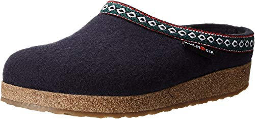 HAFLINGER Unisex Grizzly Classic Wool Clogs, Navy, 37EU