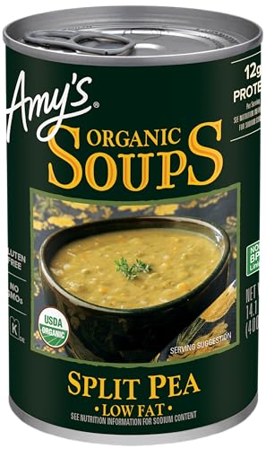 Amy's Soup, Vegan Split Pea Soup, Gluten Free, Made With Organic Vegetables, Canned Soup, 14.1 Oz