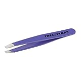 Tweezerman Mini Slant Travel Tweezers For Eyebrows, Travel Tweezers for Eyebrows, Facial Hair (Blooming Lilac)