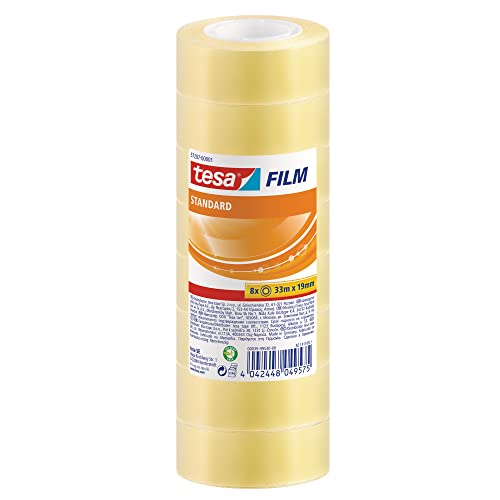 (-31%) tesa tesafilm Standard Klebeband - transparent - 33 m x 19 mm - 8 Stück