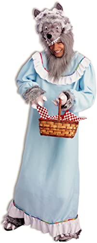 Rubies Men's Fairy Tales Granny Wolf Costume for Themed Parties and Halloween, Blue/Grey, Standard