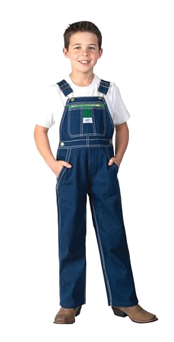 Liberty Youth Denim Bib Overall, Rigid Blue, 8