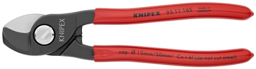 KNIPEX Cable Shears, 6-1/2 In L, 1/0 AWG, Red