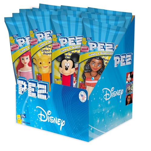 PEZ Candy Best of Disney and Pixar, Assorted Candy Dispensers, 0.58 Oz (Pack of 12)