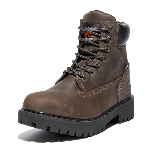 Timberland PRO Men's Direct Attach 6 Inch Soft Toe Insulated Waterproof Industrial Work Boot, Brown Oiled Full Grain, 10.5 US