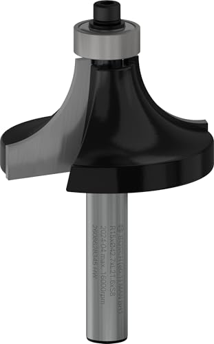 Bosch Accessories 2608628345 Rounding Router Bit, Silver, 8 mm, R1 15 mm, L 20 mm, G 66 mm