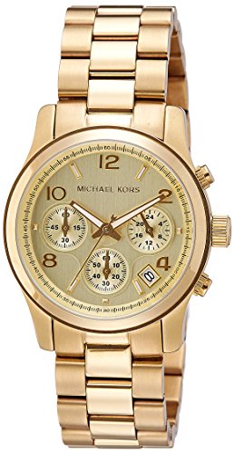 Michael Kors Runway Chronograph This gold-colored chronograph watch is striking to look at and