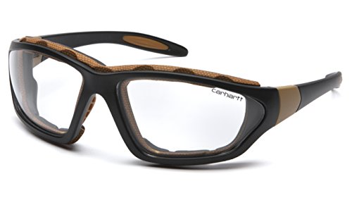 Carhartt Carthage Safety Eyewear with Vented Foam Carriage, Clear Anti-Fog Lens