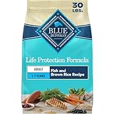 Blue Buffalo Life Protection Formula Fish & Brown Rice Adult Dry Dog Food, Supports Immunity with Antioxidant-Rich LifeSource Bits, Promotes Healthy Muscle Development, Skin & Coat Health, 30 lbs.
