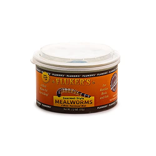 Fluker's Gourmet Mealworms, Canned Food for Reptiles, Fish, Birds and Small Animals, 1.23 oz