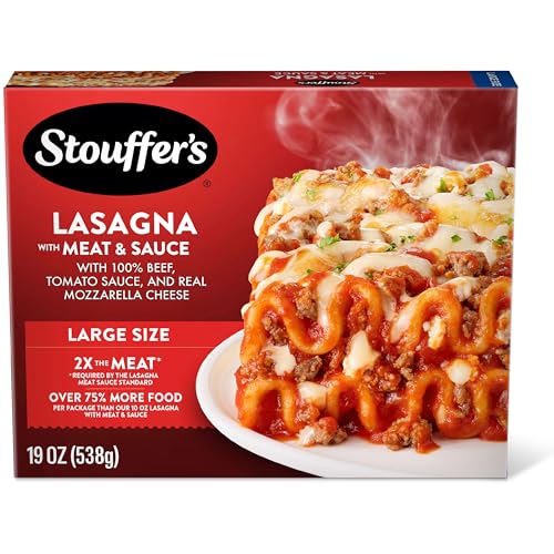 Stouffer's Lasagna with Meat & Sauce, Large Size Frozen Meal, Meals Entrees, 19 Oz