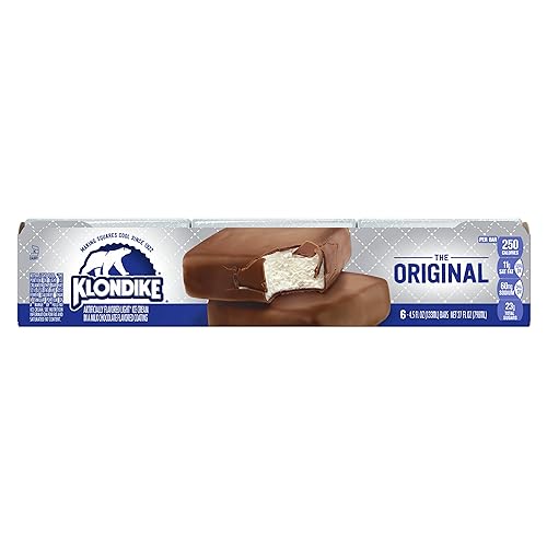 Klondike Ice Cream Bars Original 6 Count for a Delicious Frozen Dessert Kosher Certified Ice Cream Made With No Artificial Growth Hormones 4.5 fl oz