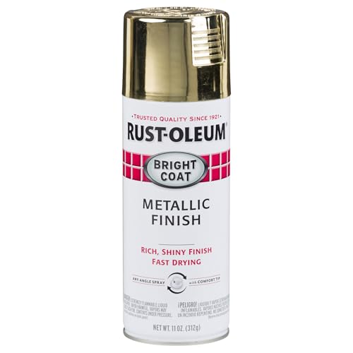 Rust-Oleum 7710830 Stops Rust Bright Coat Metallic Spray Paint, 11 Ounce (Pack of 1) , Gold